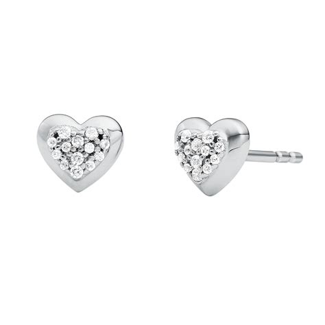 michael kors love heart earrings|michael kors silver hoop earrings.